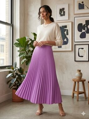 Laundry By Shelli Segal Purple Lavender Chiffon Maxi Skirt -  Great Condition